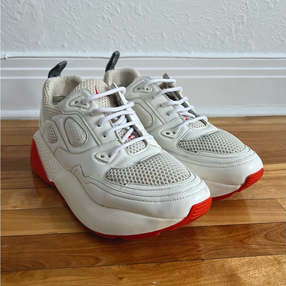 Stella McCartney White and Bright Orange Leather Sneakers, 2018, for Men